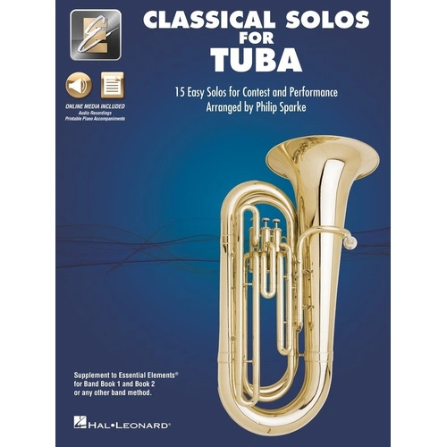 Classical Solos for Tuba - Online Audio & Printable Accompaniments, 15 Solos, Hal Leonard, Essential Elements Band Folios, 16 Pages