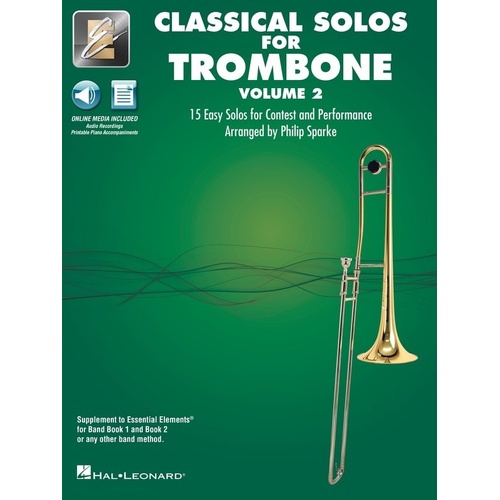 Classical Solos for Trombone Vol 2 with Online Audio & Piano Accompaniments