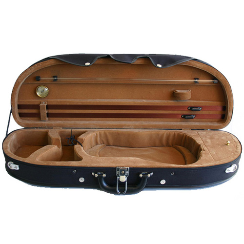 Half Moon Violin Case-TG Lightweight Black/Tan 4/4
