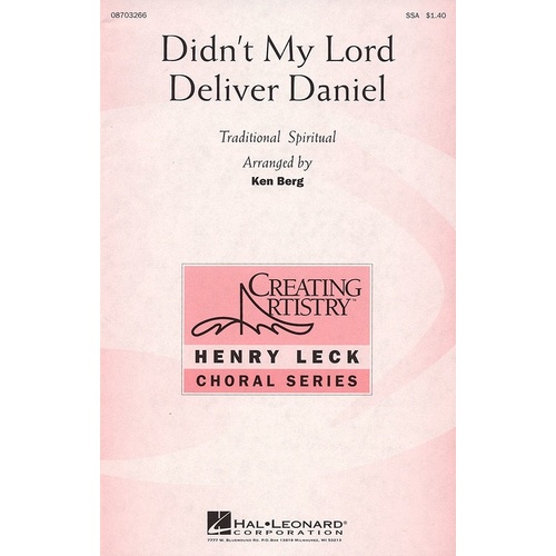 Didnt My Lord Deliver Daniel SSA (Octavo)