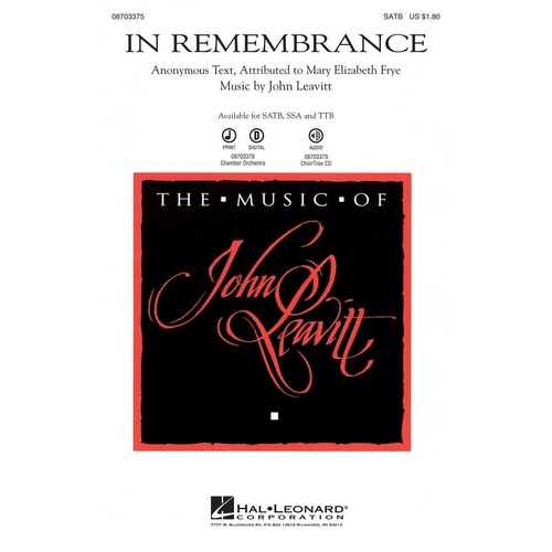 In Remembrance ChoirTrax CD (CD Only)