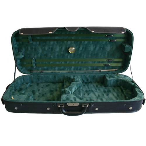 TG Double Violin Case-Woodshell-Black/Green