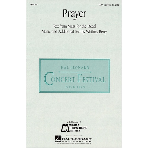 Prayer (Mass For The Dead) SSAA A Capp (Octavo)