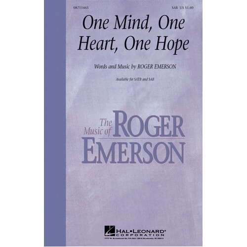 One Mind One Heart One Hope SAB (Octavo)
