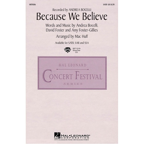 Because We Believe SATB (Octavo)