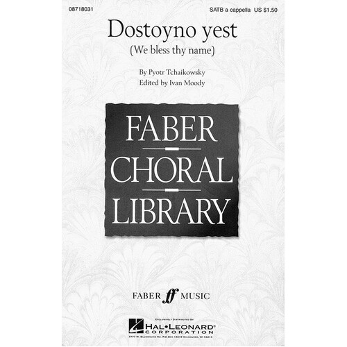Dostoyno Yest SATB A Cappella Arr Moody