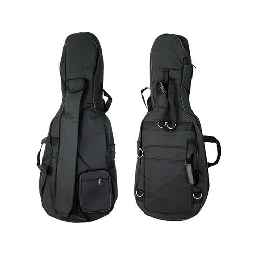 FPS Deluxe Cello Bag 4/4 with 15mm Padding, Multiple Pockets, Detachable Backpack Straps, Heavy Duty Zippers, PVC Material