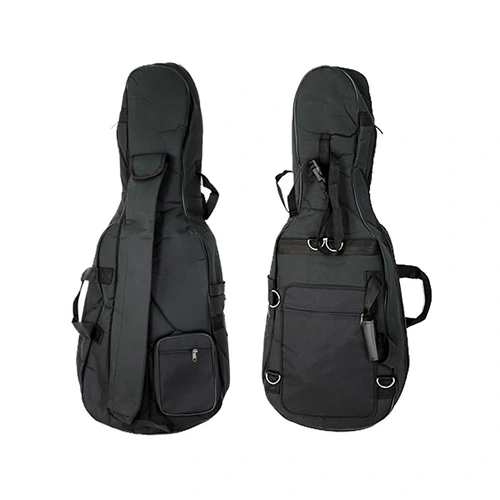 FPS Deluxe Cello Bag - 1/4 Size with 15mm Padding, Multiple Pockets, Detachable Backpack Straps, and Clip-Lock Neck Restraint