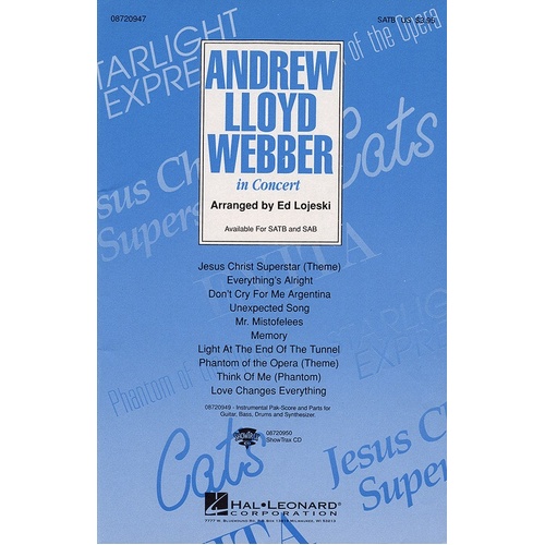 Andrew Webber Concert (Medley) ShowTrax CD (CD Only)