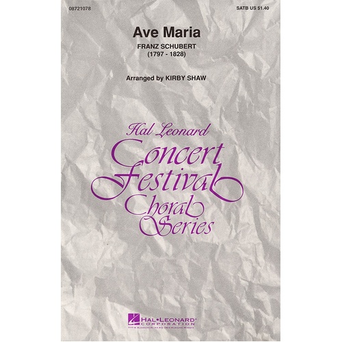 Ave Maria SATB Arr Shaw (Octavo)