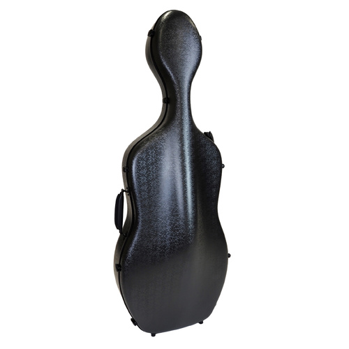 HQ Polycarbonate Cello Case DIGI Black with Internal Padding and Wheels