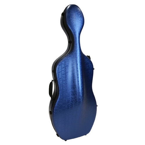 HQ Polycarbonate Cello Case DIGI Blue with Adjustable Neck Restraint and Wheels