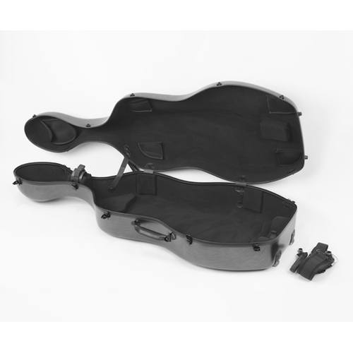 Cello Case-Polycarbonate HQ-Silver & Black 4/4 4kg - LARGE