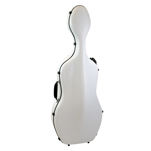 HQ Polycarbonate Cello Case Textured White with Internal Padding and Adjustable Restraint