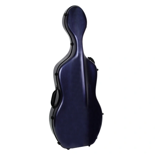 HQ Polycarbonate Cello Case Brushed Blue with Internal Padding and Wheels