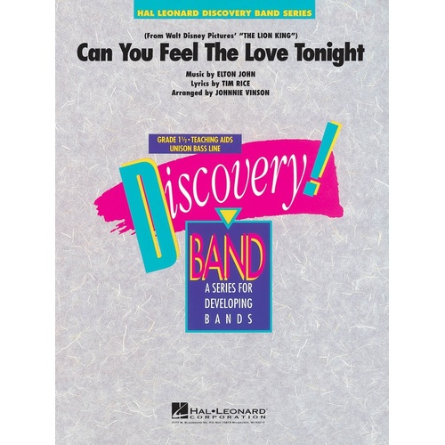 Can You Feel The Love Tonight Discovery Concert Band 1.5 (Music Score/Parts)