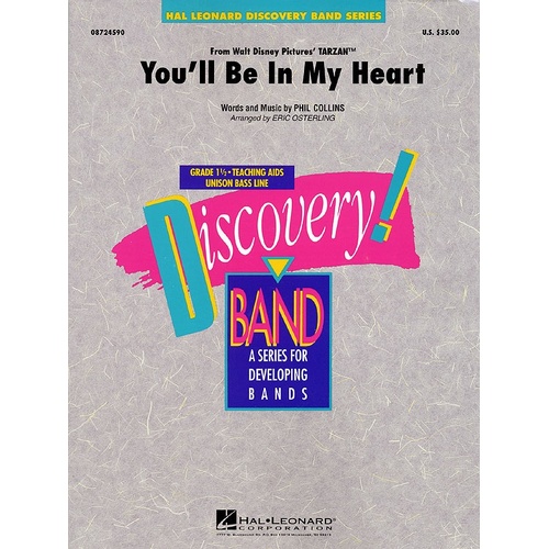 You'll Be In My Heart Discovery Concert Band 1 (Music Score/Parts)