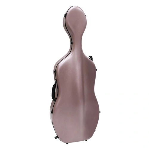 HQ Polycarbonate Cello Case in Brushed Rose Gold with Internal Padding and Wheels