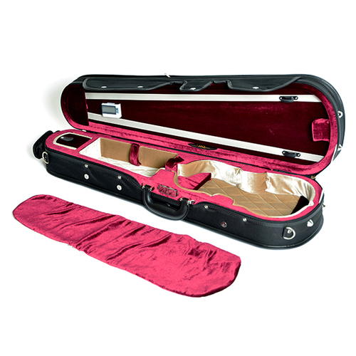 HQ Shaped Violin Case- Lightweight Pro Black/Wine&Tan