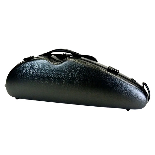 HQ PC Half Moon Violin Case DIGI Black Adjustable for 4/4-1/2 Sizes with Blanket and Padded Straps