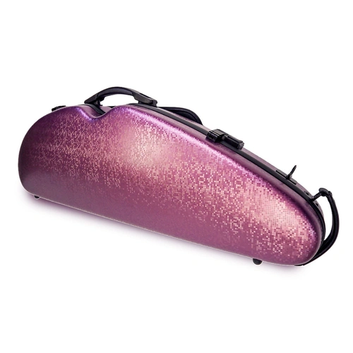 HQ PC Half Moon Violin Case DIGI Pink Adjustable 4/4-1/2 with Accessories