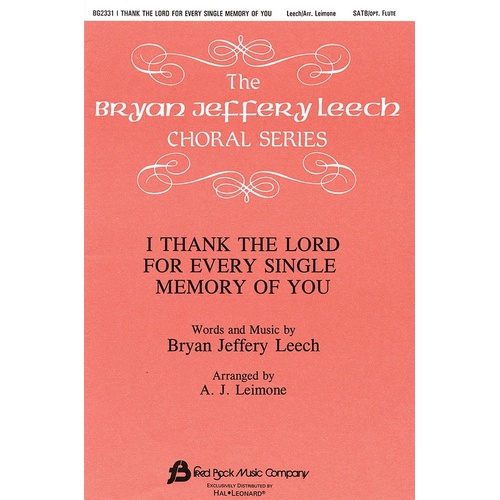 I Thank The Lord For Every Single SATB (Octavo)
