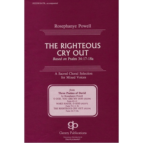 Righteous Cry Out SATB (Octavo)