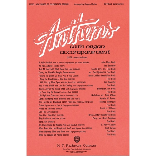 New Songs Of Celebration Render SATB (Octavo)