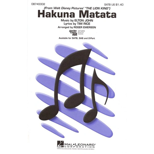 Hakuna Matata ShowTrax CD - Choral Arrangement from The Lion King