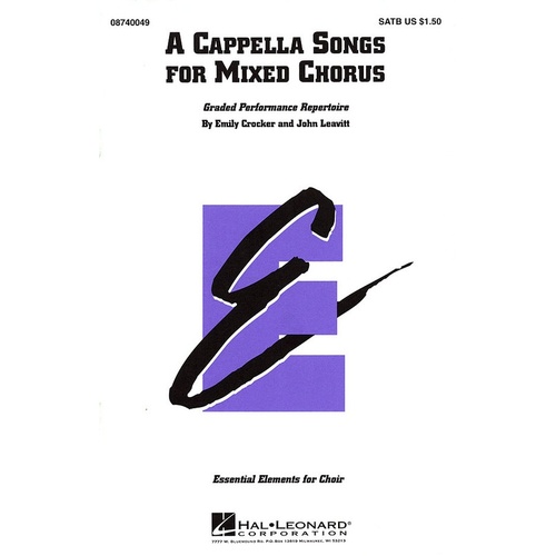 A Cappella Songs Mixed Chorus SATB (Octavo)