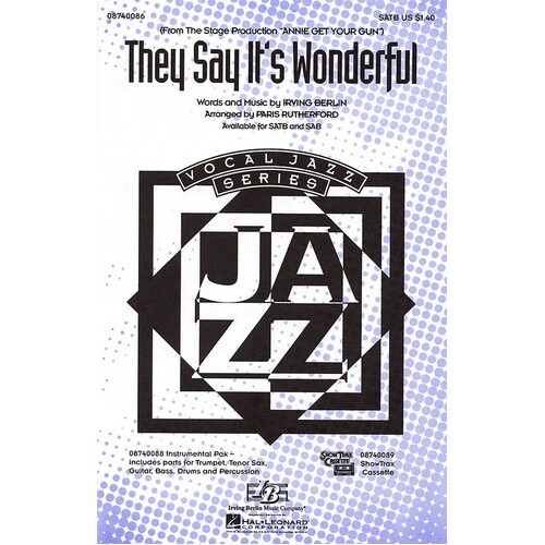 They Say Its Wonderful SATB Arr Rutherford