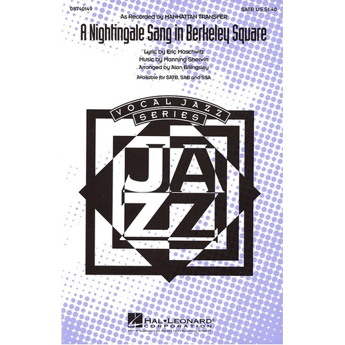 A Nightingale Sang In Berkeley Square SATB Arr B (Octavo)
