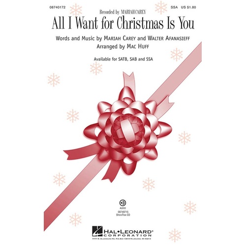 All I Want For Christmas Is You SSA Arr Huff (Octavo)