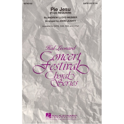 Pie Jesu (From Requiem) Arr Leavitt SATB (Octavo)