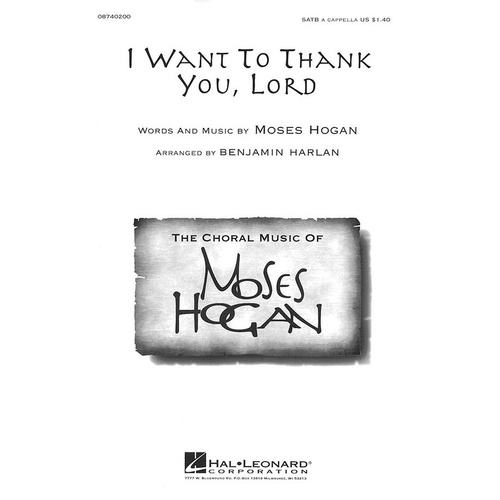 I Want To Thank You Lord SATB A Cappella (Octavo)