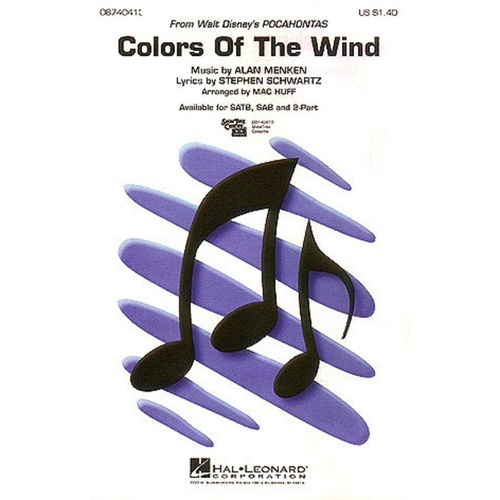 Colors Of The Wind SAB (Octavo)