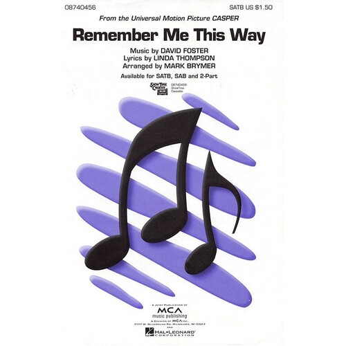 Remember Me This Way SATB (Octavo)