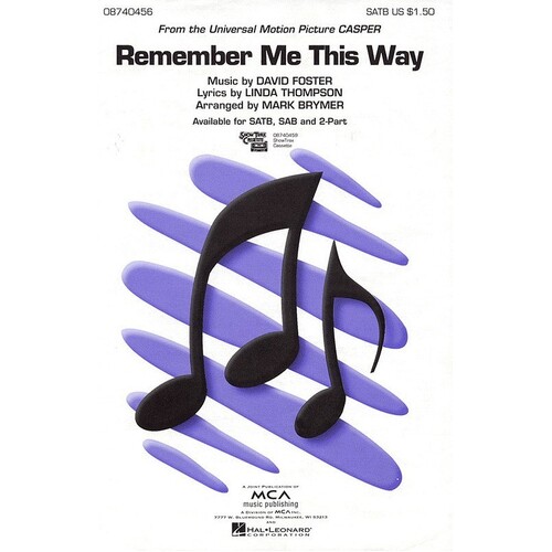 Remember Me This Way SAB (Octavo)