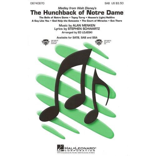 Hunchback Of Notre Dame Choral Medley SAB