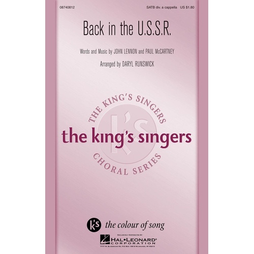 Back In The Ussr SATB A Cappella Arr Runswick (Octavo)