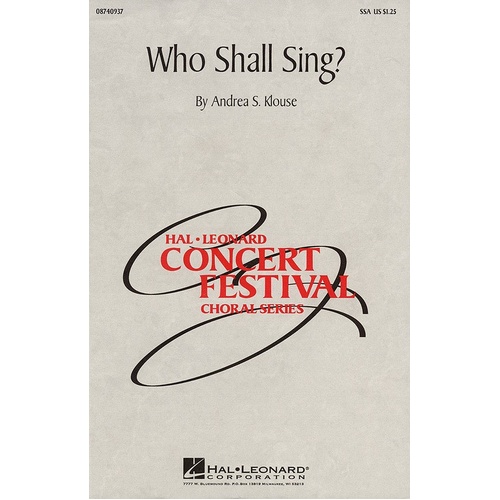 Who Shall Sing SSA (Octavo)