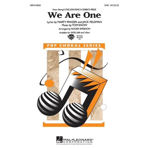 We Are One From Lion King 2 SAB (Octavo)