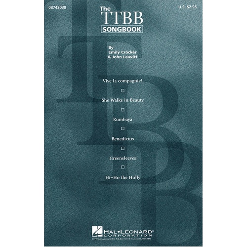 TTBB Songbook TTBB A Cappella (Octavo)
