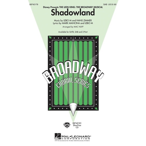 Shadowland From Lion King SAB (Octavo)