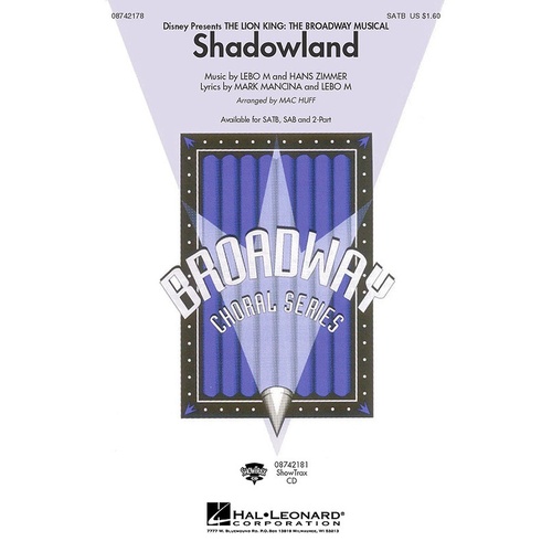Shadowland From Lion King ShowTrax CD (CD Only)