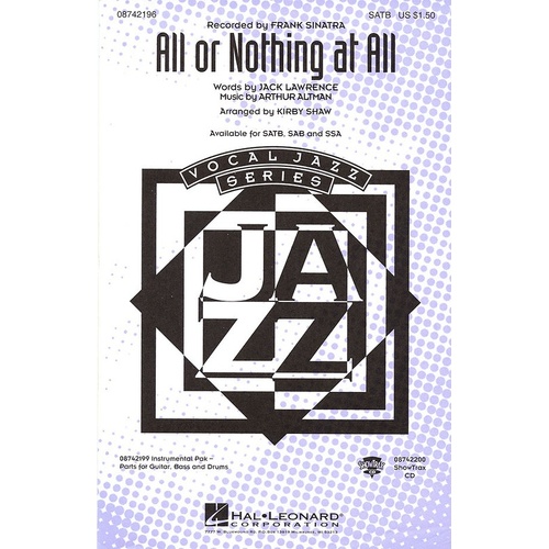 All Or Nothing At All SATB (Octavo)