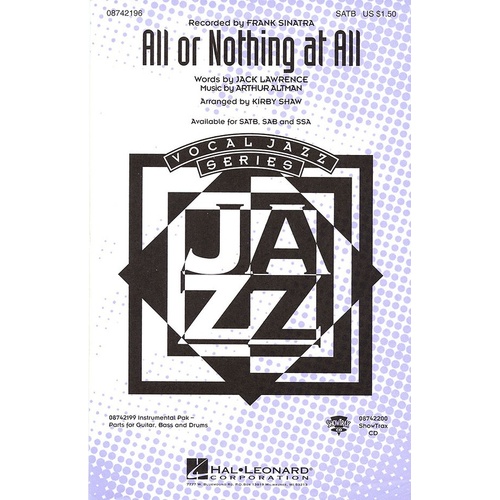 All Or Nothing At All ShowTrax CD (CD Only)