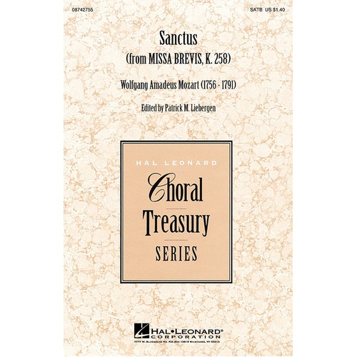 Sanctus From Missa Brevis K 258 SATB (Octavo)