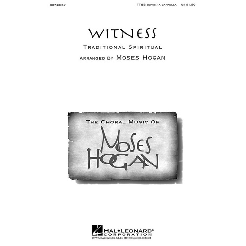 Witness TTBB Divisi A Cappella (Octavo)