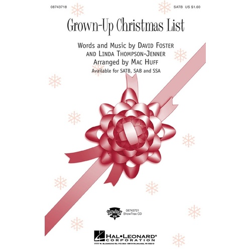 Grown Up Christmas List SAB (Octavo)